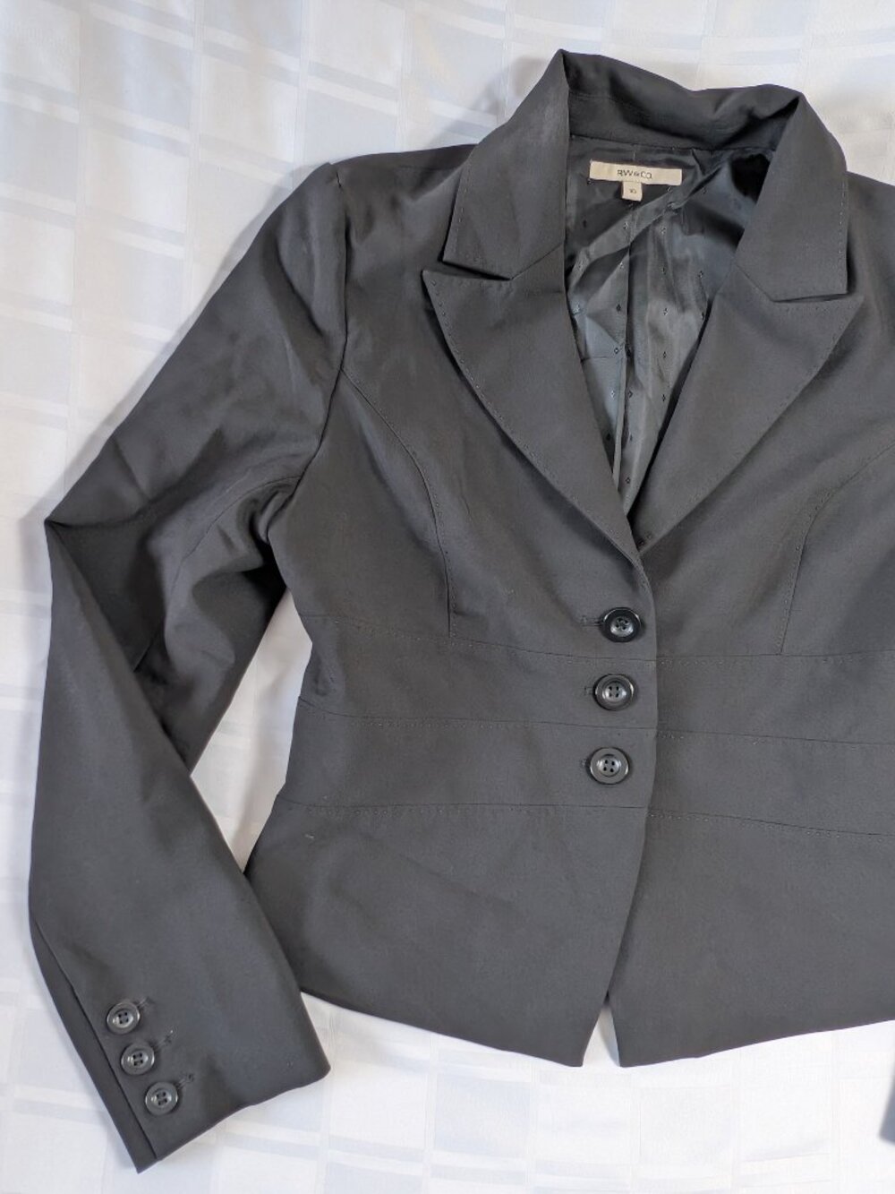 RW&CO WOMEN'S GRAY BLAZER BUSINESS JACKET FASHION FORMAL WEAR SIZE 10 STYLE - Picture 3 of 16